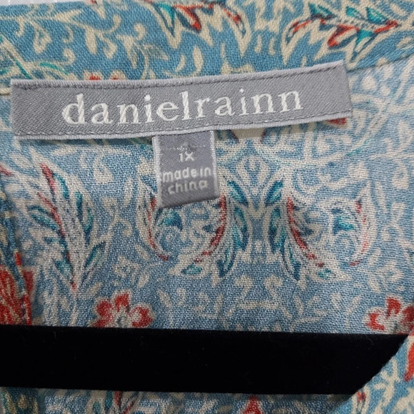 Daniel Rainn Teal Green Marielle Tassel Detail Sleeveless Blouse in Size 1X - Picture 3 of 10